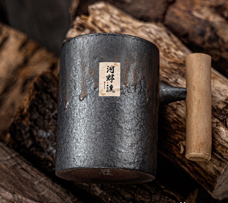 河野流 文京手作杯 / 300ml 鐵釉馬克杯 手作陶杯