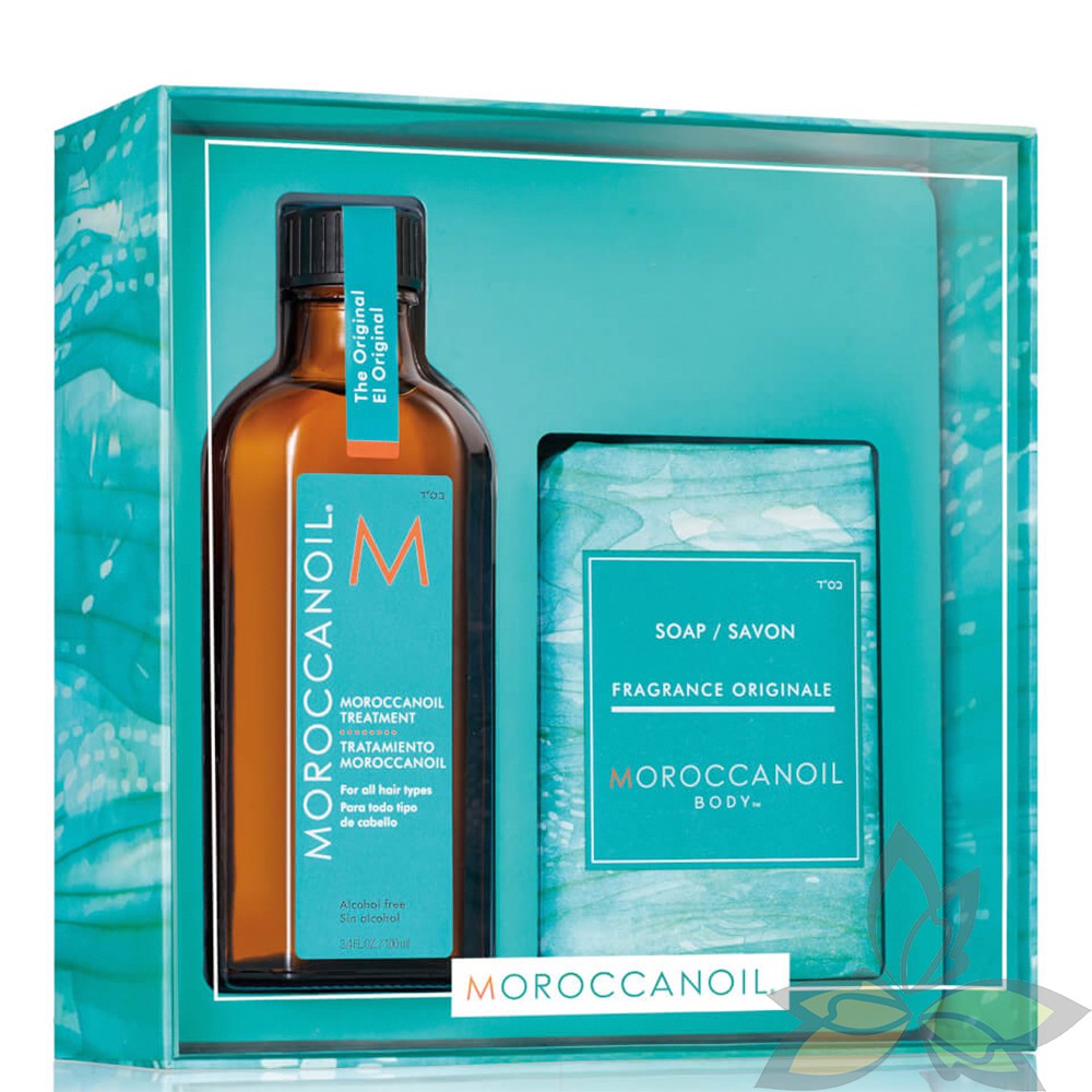 【預購特惠】摩洛哥優油 MOROCCANOIL 禮盒組 經典護髮油100ml+美體潤澤皂200g【百奧田】