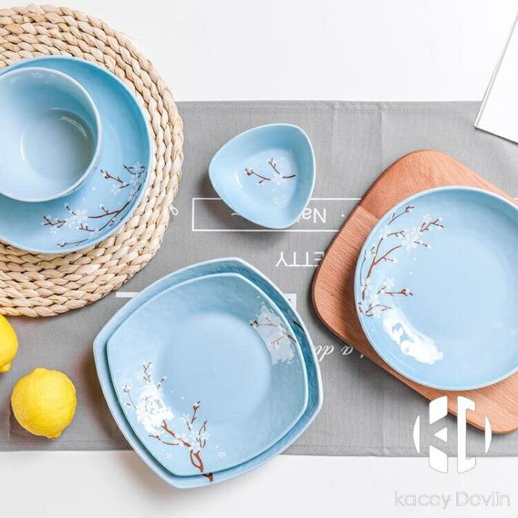 碗碟套裝日式餐具套裝家用米飯碗碟盤子陶瓷碗具浮雕餐具