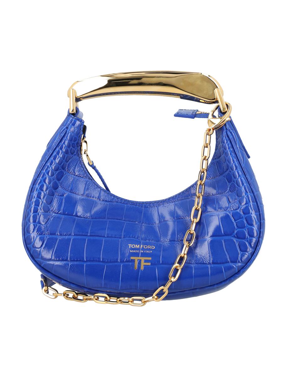 TOM FORD Shiny stamped crocodile leather mini hobo bag