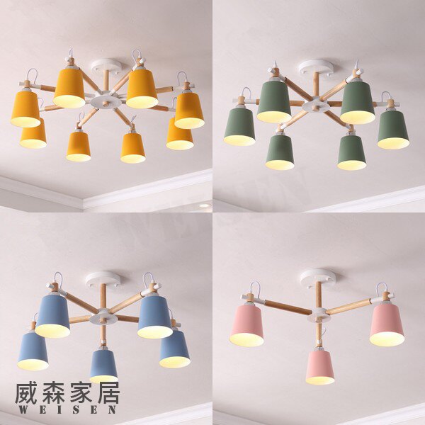 【威森家居】北歐 實木田園吸頂燈 現貨實木鐵藝工業風現代簡約復古立燈吊燈壁燈大廳客廳臥室燈具設計師檯燈 L180230