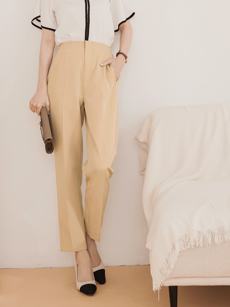 簡約俐落直筒西裝褲