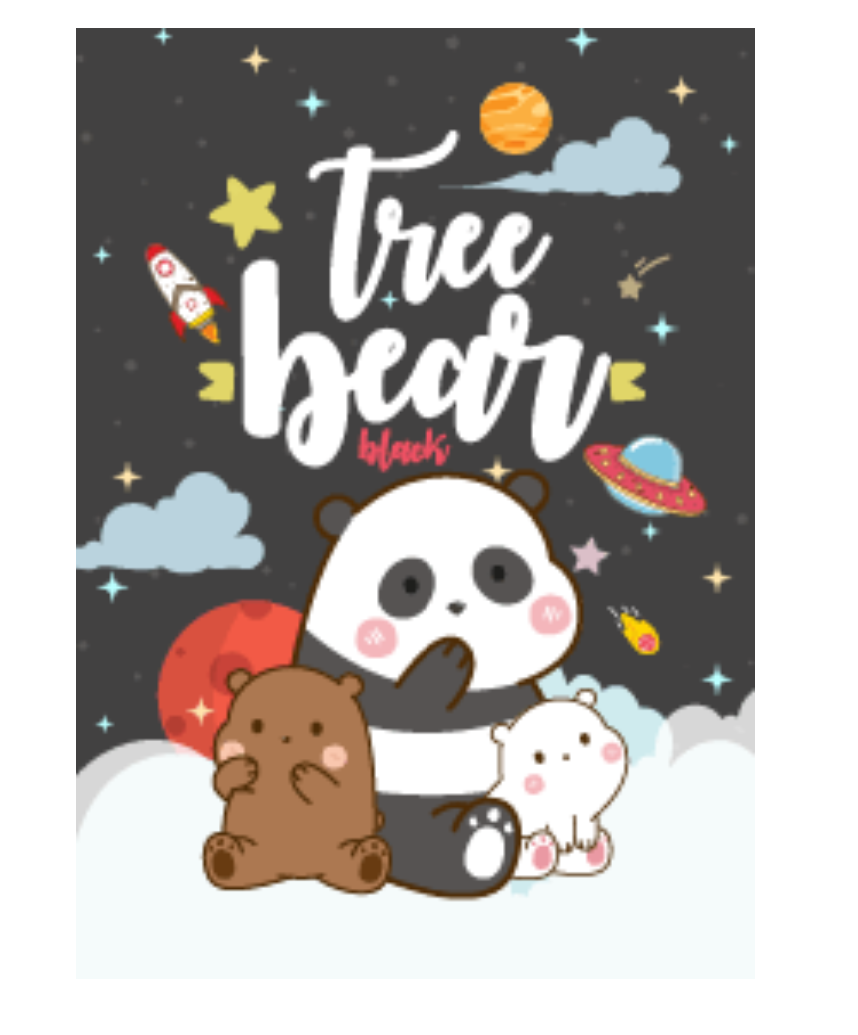Bear Lovely Galaxy Black
