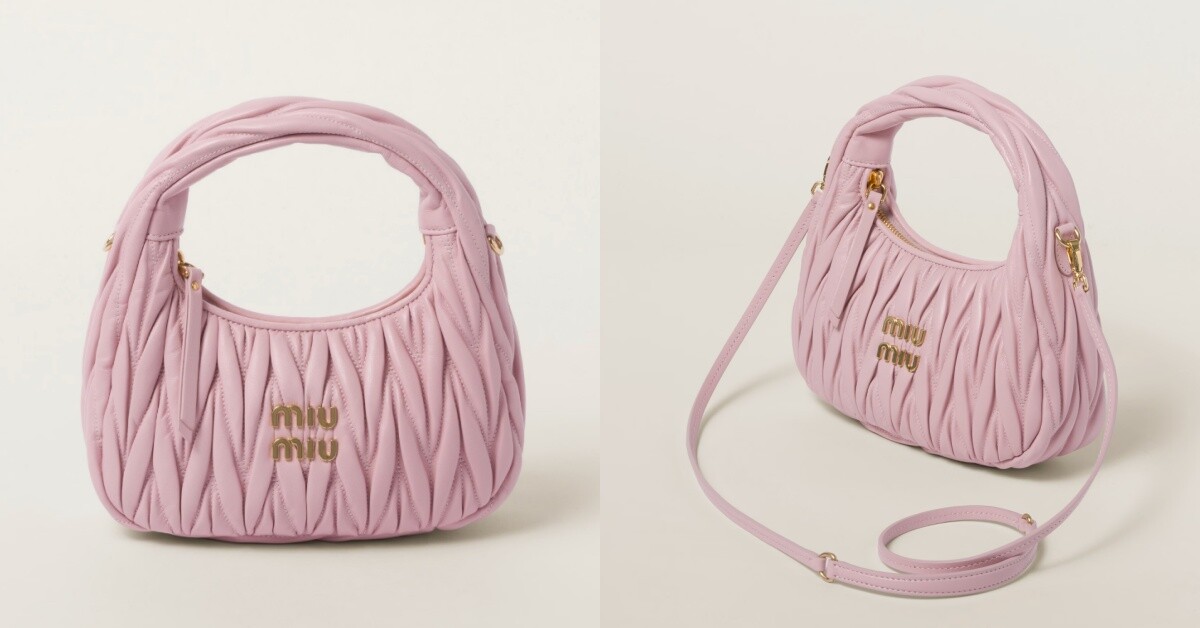 Miu Miu Wander Matelassé納帕軟皮半月形手袋 NT$82,000