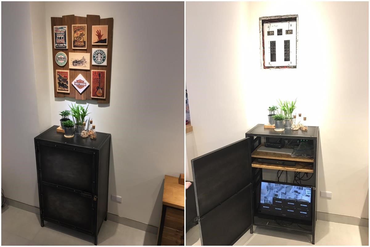 網友陳勁志採取 DIY 的方式，裝飾繁雜的線路與電箱。