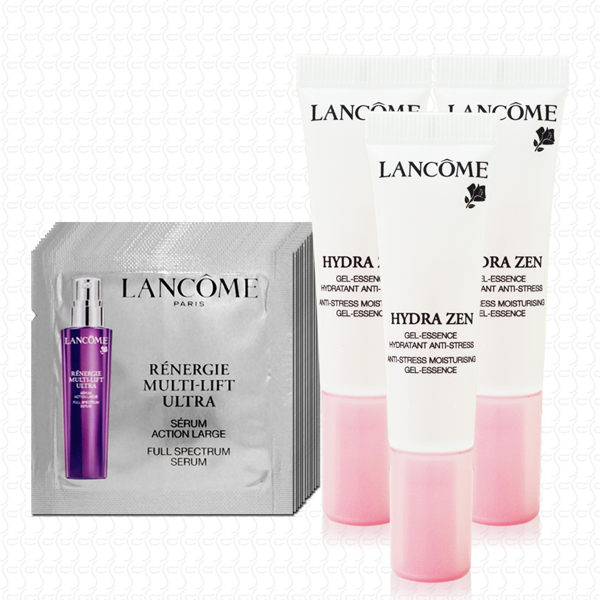 LANCOME蘭蔻 超水妍舒緩保濕精華10mlx3+白金淡斑精粹1mlx12