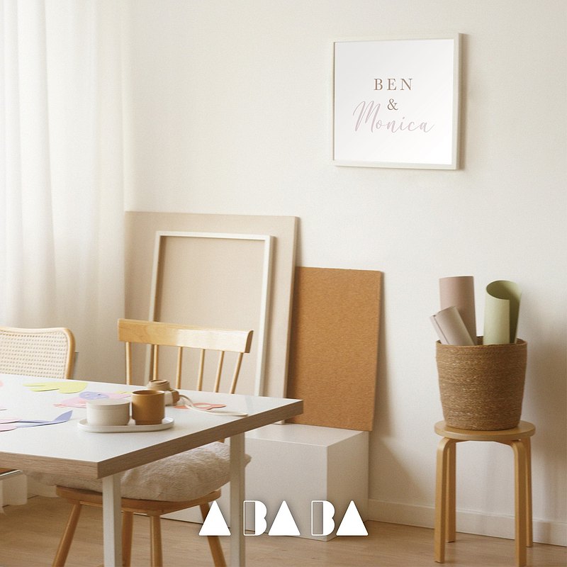 ABABA 文字款原木相框 客製化 訂製 相框 禮物 情侶 婚禮 logo