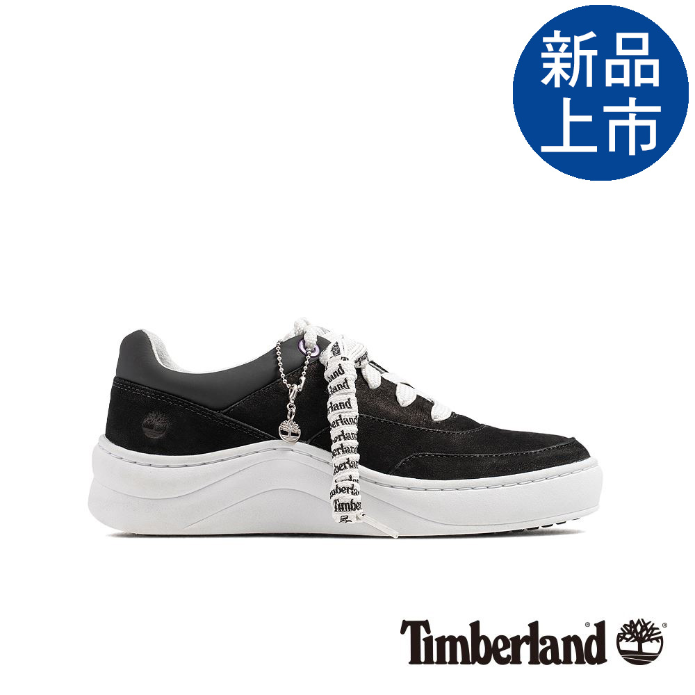 Timberland 女款黑色磨砂革增高休閒運動鞋|A211C001