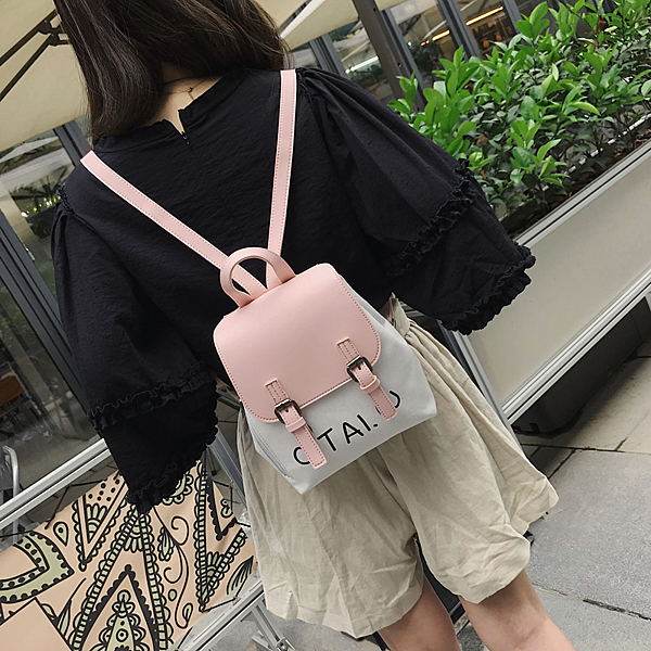 韓版百搭撞色雙肩包女2019新款可愛小清新少女士迷你旅行小背包潮