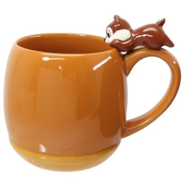 奇奇 造型陶瓷馬克杯 咖啡杯 陶瓷杯 茶杯 300ml (淺棕 杯邊玩偶)