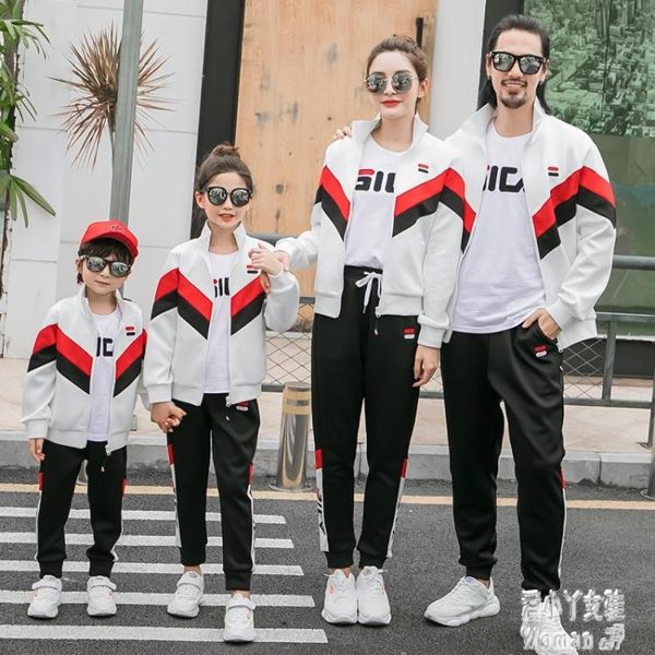 親子裝一家三四口秋裝2019新款潮母子裝母女裝洋氣兩件套運動套裝