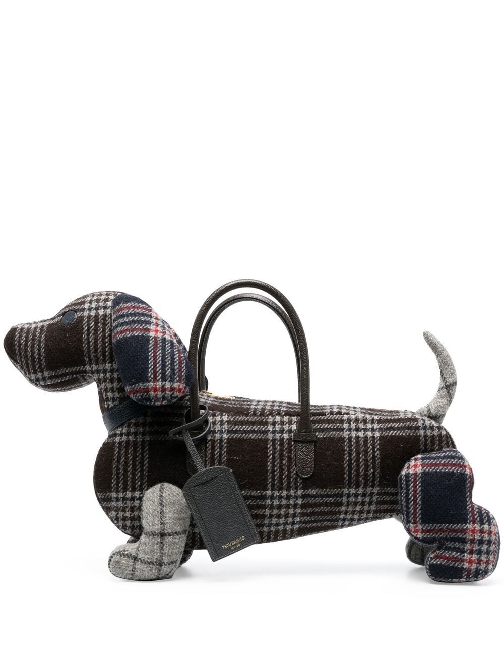 Thom Browne - Hector plaid-check dog bag - men - Wool/Calf Leather/Polyester - One Size