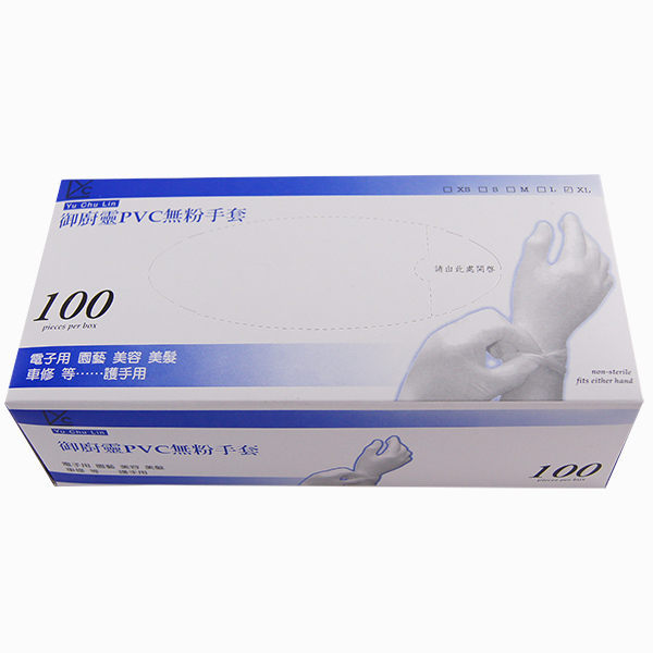 手套: 御廚靈 PVC無粉薄手套100入盒H0109