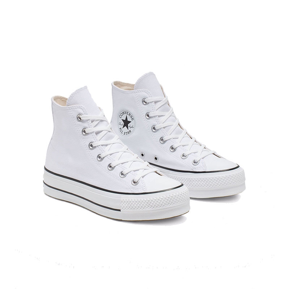 CONVERSE CTAS LIFT HI WHITE/BLACK/WHITE 女 厚底 休閒鞋 白