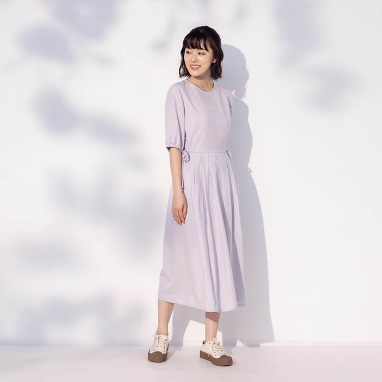 日暮側腰綁帶洋裝-飛語