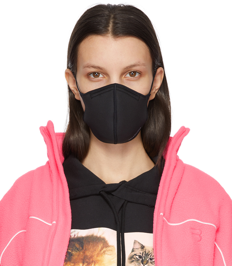 Balenciaga 黑色 Care 徽标口罩