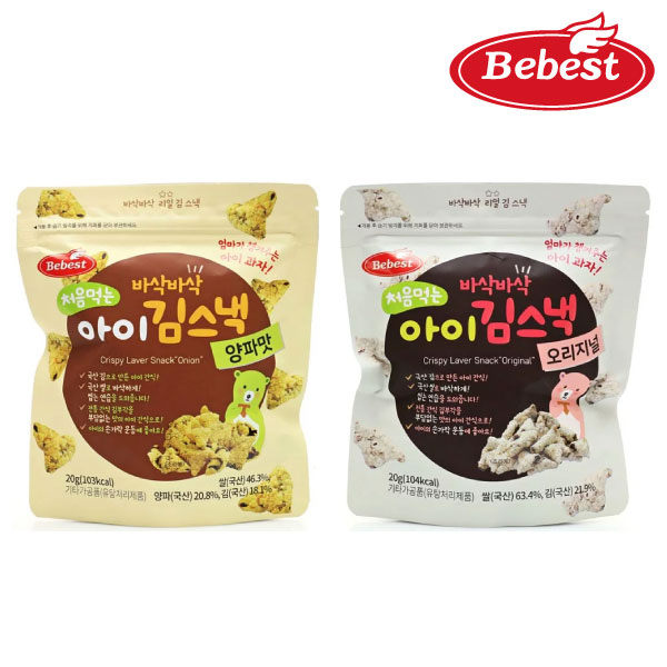 韓國 Bebest 貝思 海苔脆點心|寶寶餅乾|零食(2款可選)