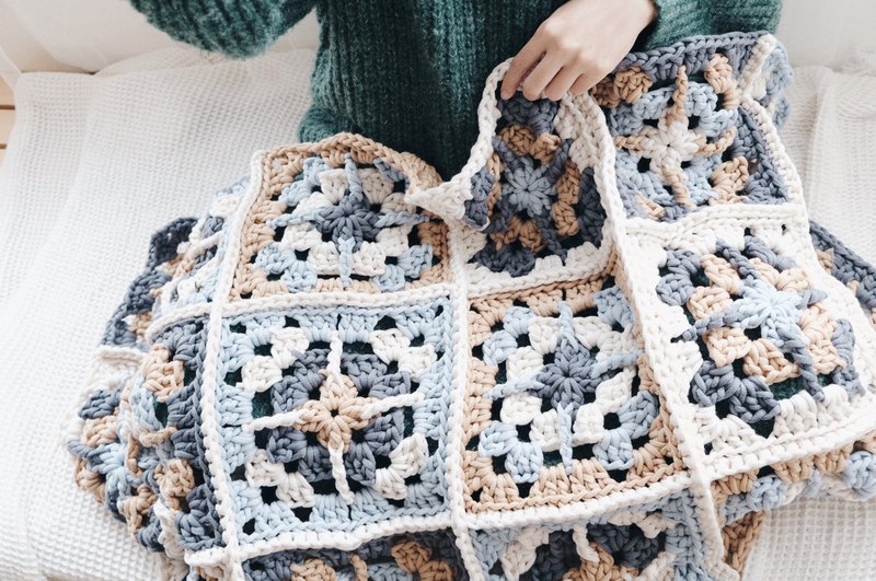 材料包 編織一條復古花磚毯 影片教學材料包