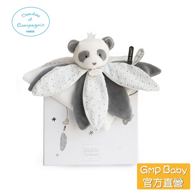 法國Doudou - 黑白貓熊摸角布偶26cm