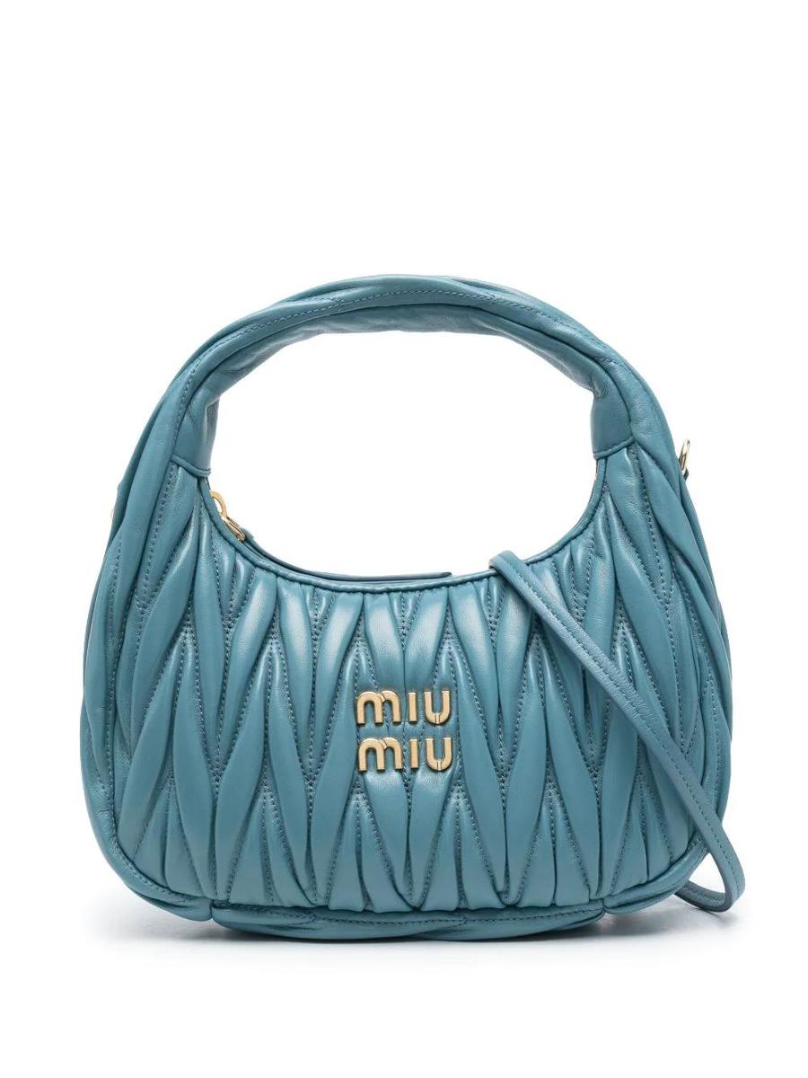 MIU MIU Wander matelassé leather mini hobo bag