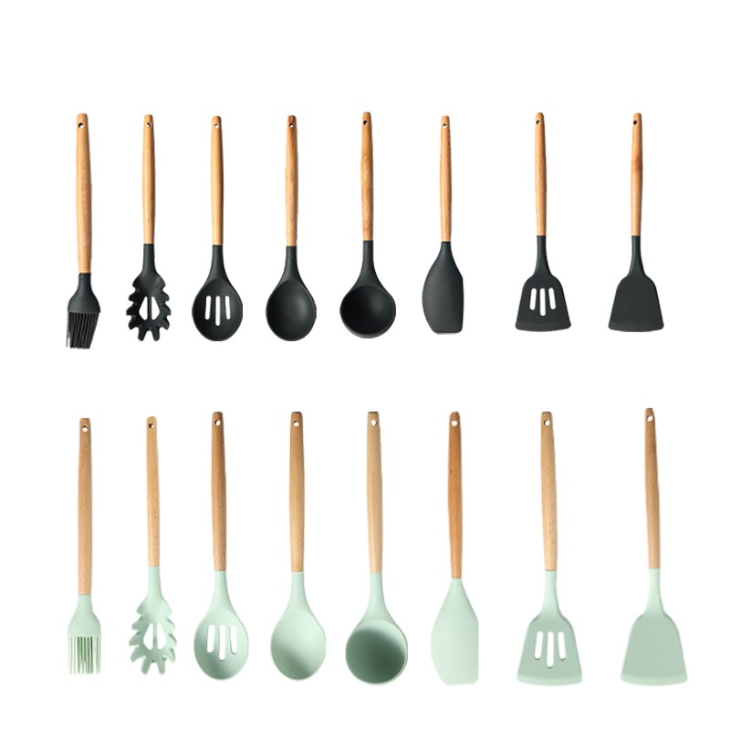 給注重細節的你??精選矽膠材質，韌性好彎曲不變形，堅韌柔軟，不傷容器，易清潔??天然實木手柄結實耐用，一體成型，握感舒適，隔熱防燙??耐冷耐熱可耐-40℃至220℃溫差，經久耐用，物理特性穩定??共8