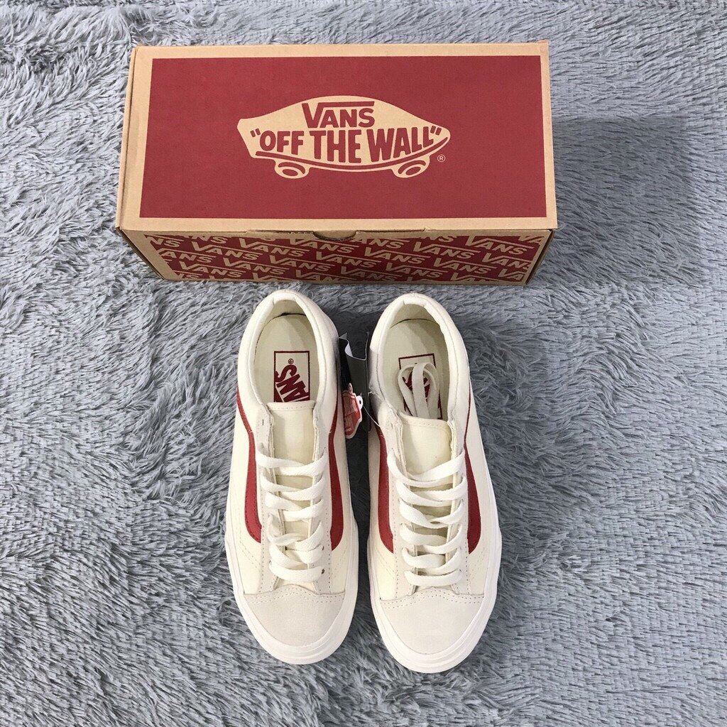 Kumo shoes VANS STYLE36 OLD SKOOL 米白 紅 復刻 復古 GD著 限量 滑板鞋