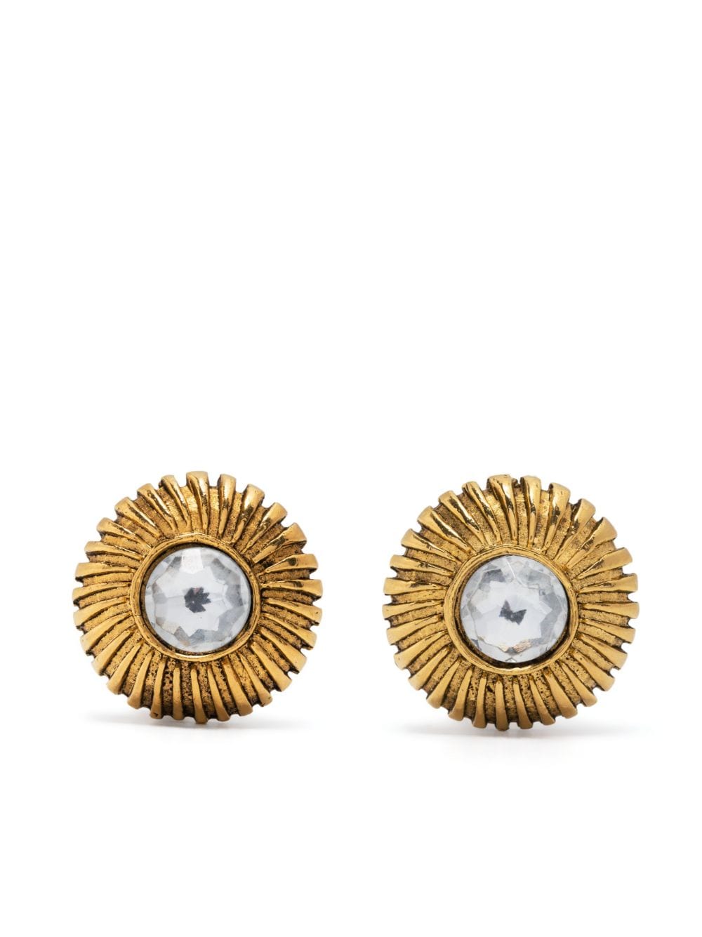 CHANEL Pre-Owned - 1980s glass bead clip-on earrings - women - Metal (Other) - One Size - Gold