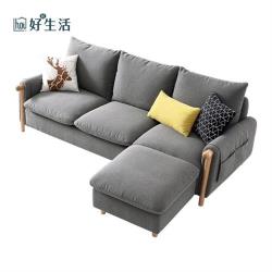 ◎便捷儲物袋|◎堅韌實木腳|◎坐感舒適品牌:hoi!好好生活類型:L型沙發尺寸:-商品尺寸:長225X寬90X高81(公分)-商品材積:40(材)重量:-商品重量:64.0公斤主材質:布質材質說明:請