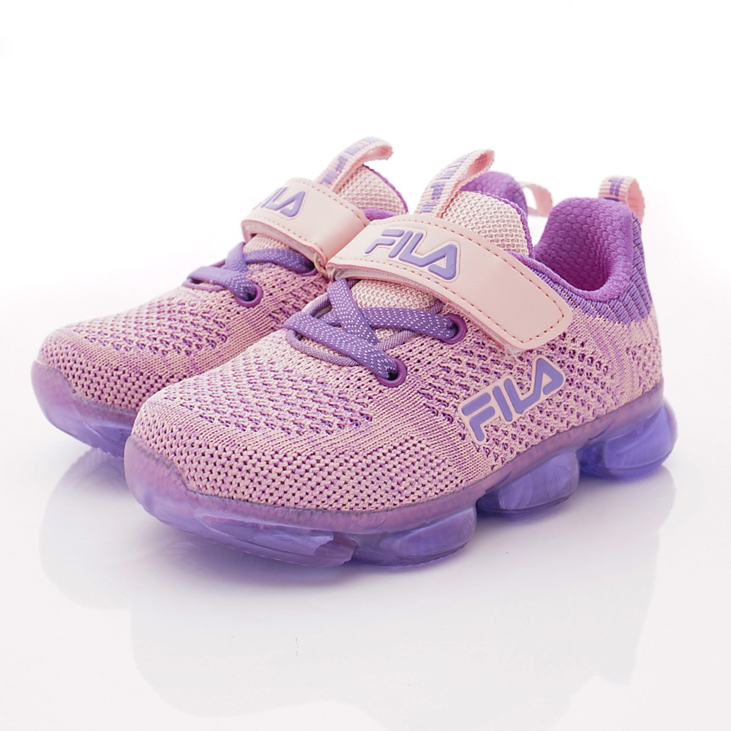 FILA - 針織電燈運動鞋(中小童段)-紫粉