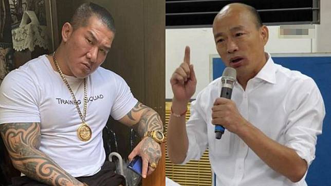 館長(左)與國民黨總統候選人韓國瑜(右)。圖／翻攝自飆捍、韓國瑜臉書