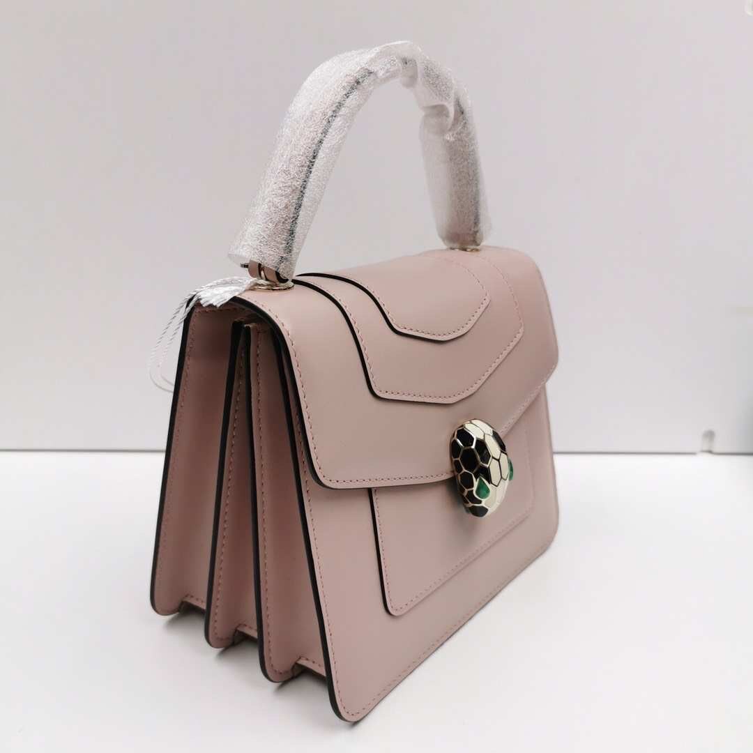 【雙12限時兩天! 刷樂天卡滿3萬登錄送3000刷卡金/再抽PS5!】【Chiu189英歐代購】 BVLGARI 寶格麗 風琴包 蛇頭包 手提包 鏈條包 藕粉色