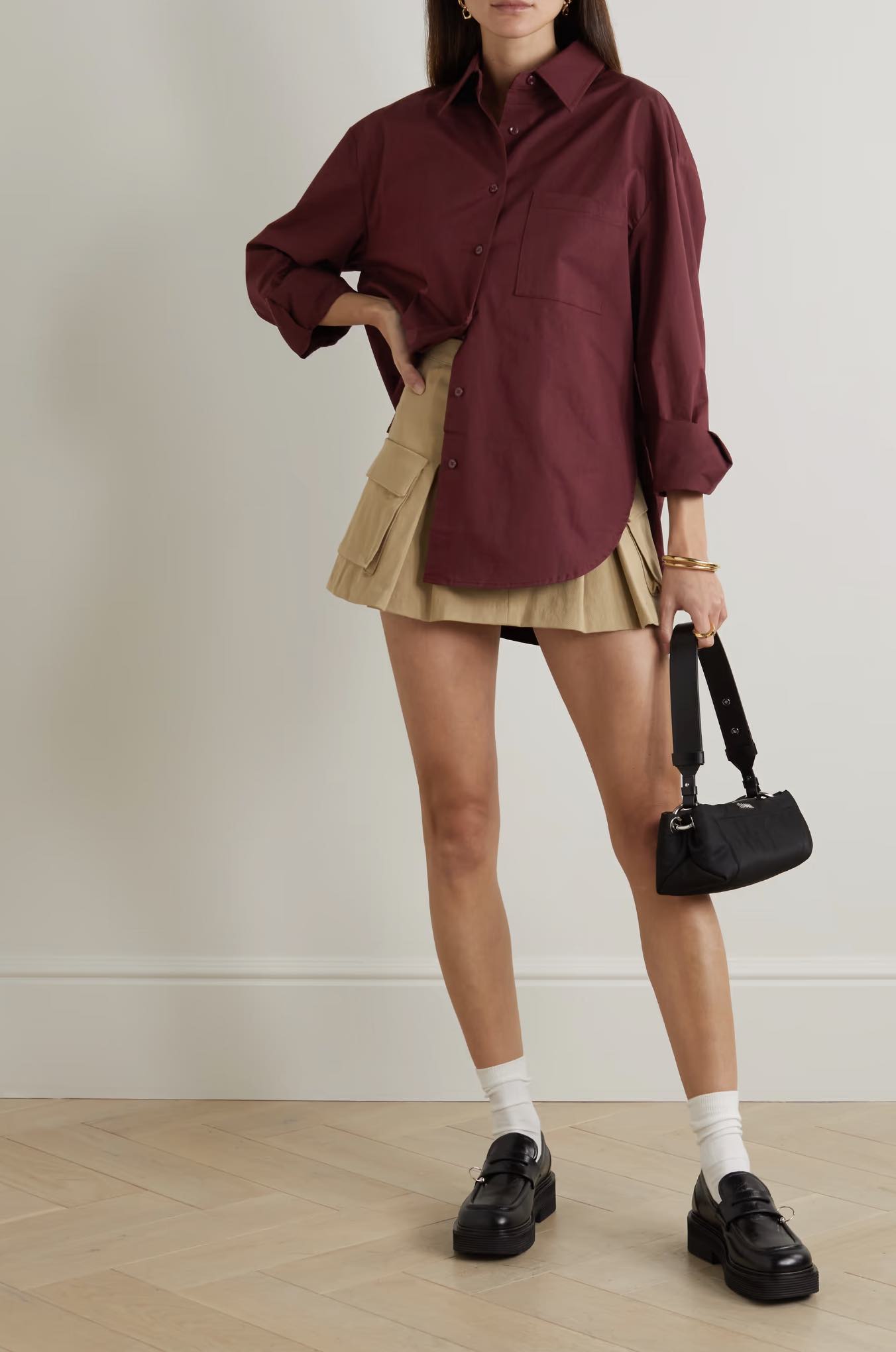 FRANKIE SHOP Lui cotton-poplin shirt