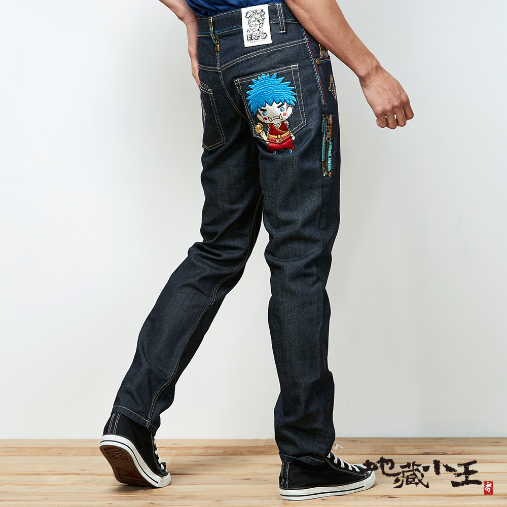 【5折】BLUE WAY地藏小王 - 地藏右衛門公仔低腰直筒褲(原生藍)