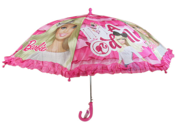 【卡漫城】 芭比 童傘 白衣蝴蝶結 Barbie 娃娃 兒童 雨傘 自動 直立傘 女孩 洋娃娃 手把 按壓 花邊