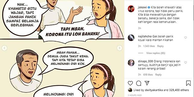 Melalui Kartun Jokowi Ingatkan Masyarat Tak Panik Hadapi Virus Corona Kompas Com Line Today