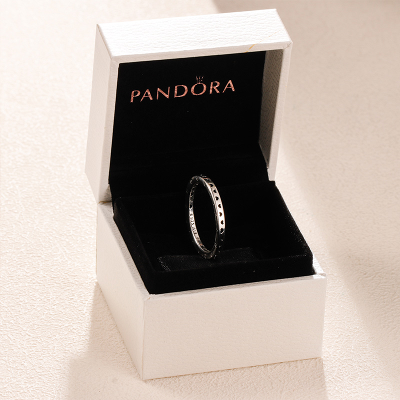 Pandora潘多拉官網標志愛心戒指女925純銀戒指男對戒送禮物197133