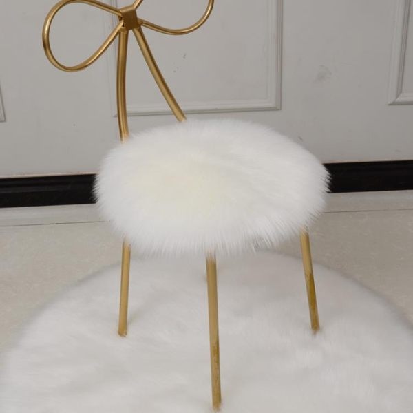 坐墊仿羊毛椅墊蝴蝶椅墊毛椅墊圓墊加厚毛毛坐墊吧臺梳妝凳圓地墊『獨家』流行館YJT