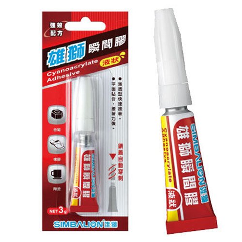 ●容量：3g●強效配方，平面黏和，接著力強，快速接著●金屬、橡膠、陶瓷專用