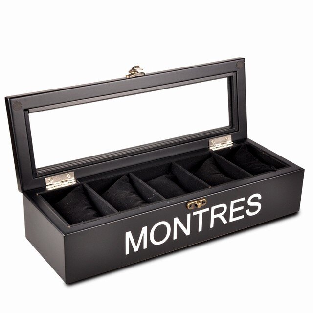高檔實木質5只裝天窗手錶盒收納盒收藏盒機械錶展示盒簡約錶盒子