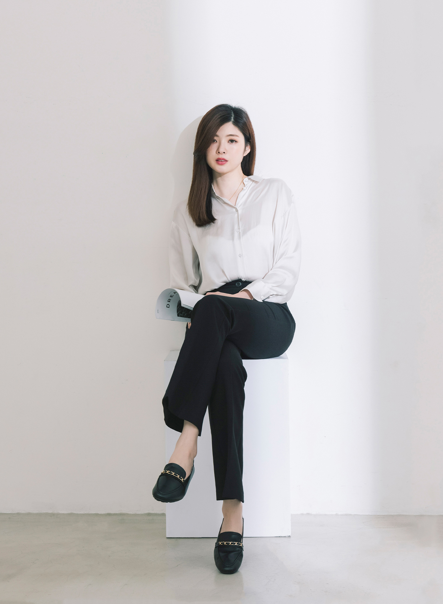 D+AF金屬鍊條可後踩樂福鞋 樂福鞋穿搭