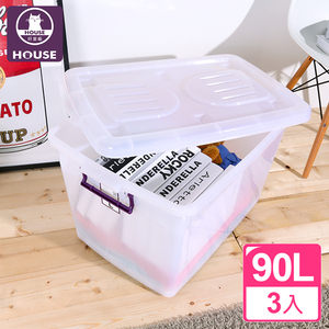 【HOUSE】D800 滑輪整理箱Ｌ-90L(3入)