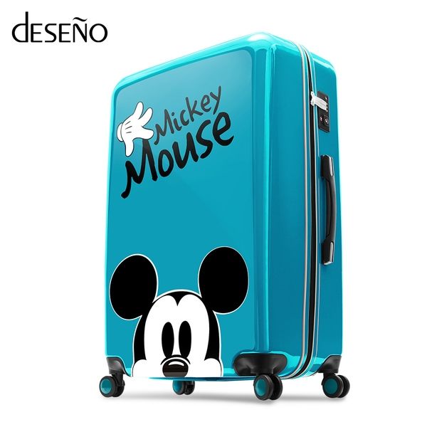 Deseno Disney 迪士尼 米奇米妮 奇幻之旅 繽紛色系 鏡面 拉鍊箱 旅行箱 24吋 行李箱 CL2609