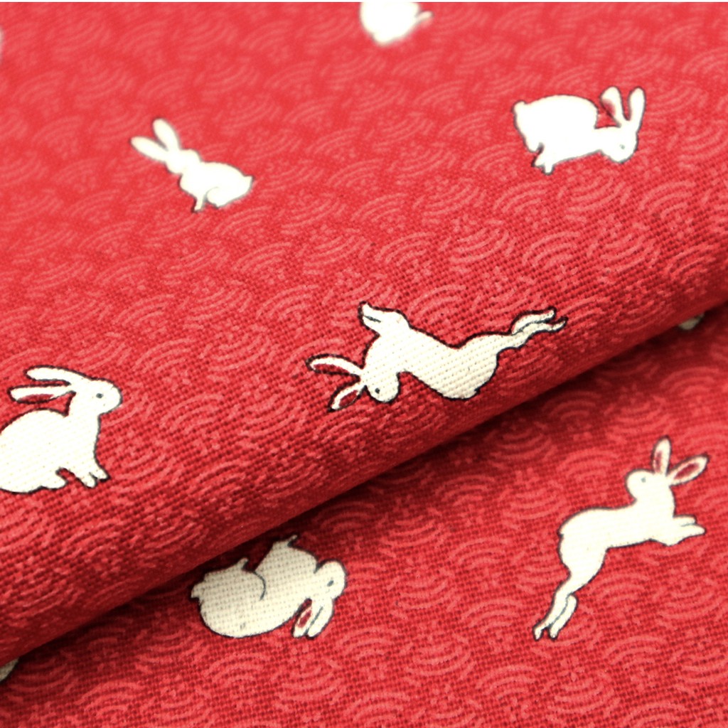 厚棉布-和柄兔紋