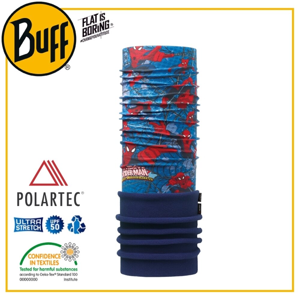 【BUFF 西班牙 青少年 超級英雄 保暖頭巾plus 粉墨登場 蜘蛛人】118287/圍脖/帽子/口罩/圍巾/吸溼排汗