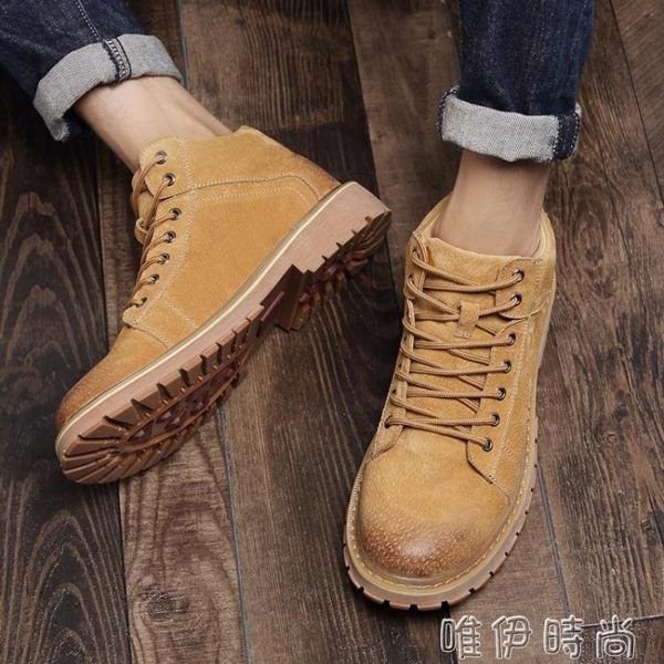 馬丁靴 男秋季英倫低幫真皮馬丁靴男士大頭皮鞋潮流短靴子百搭男鞋JD 唯伊時尚