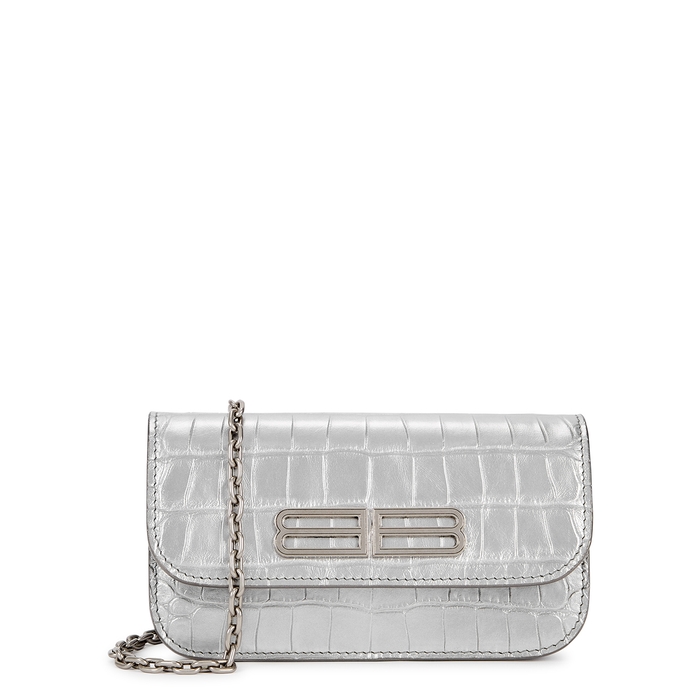 Balenciaga Gossip Silver Leather Wallet-on-chain
