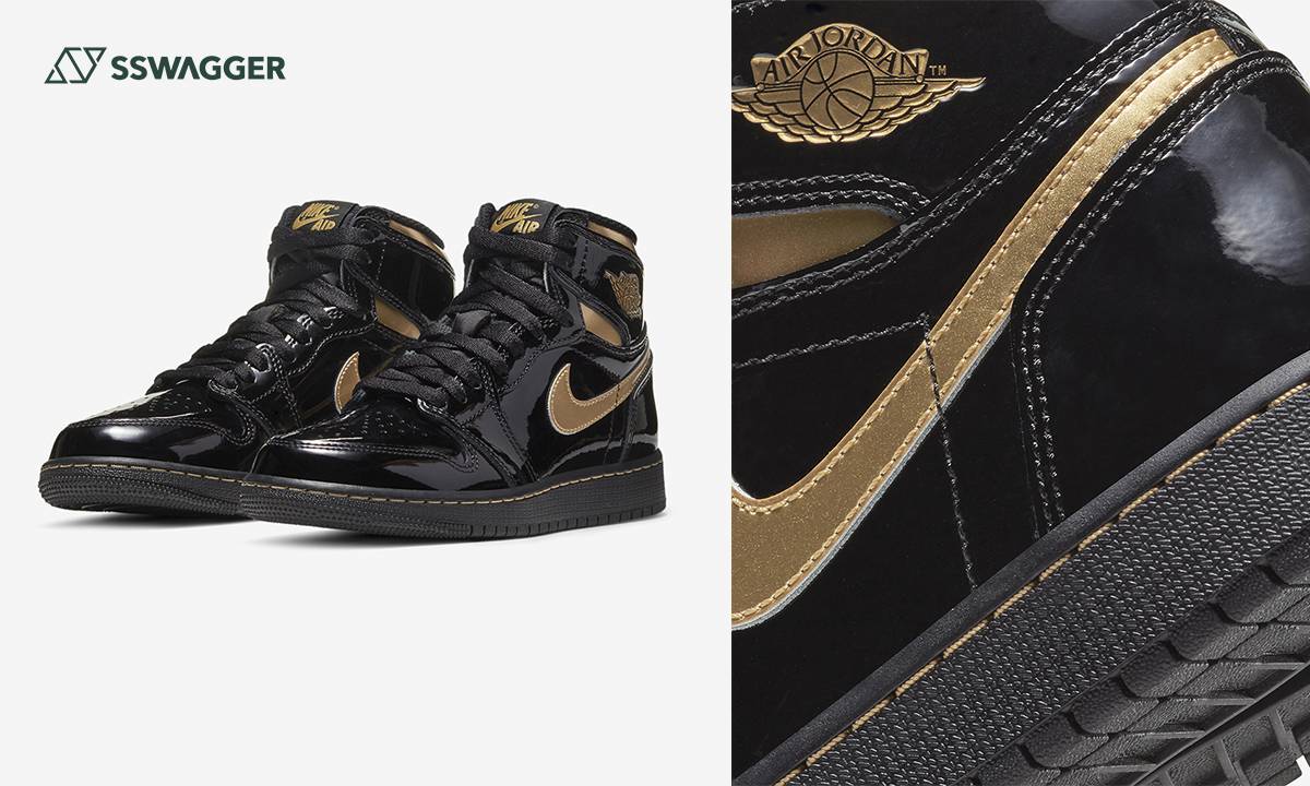 Air Jordan 1 Retro High OG Metallic Gold黑金漆皮配置再現