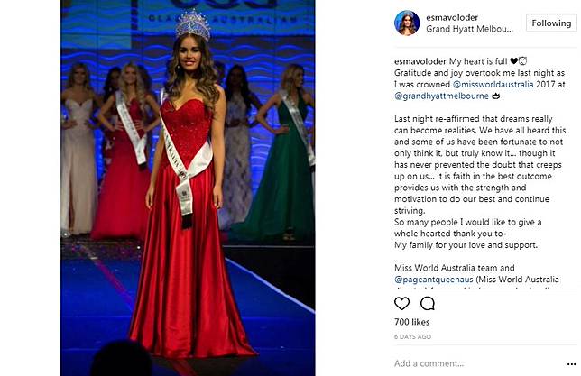 10 Potret Esma Voloder, Muslimah Cantik Jadi Miss World Australia 2017