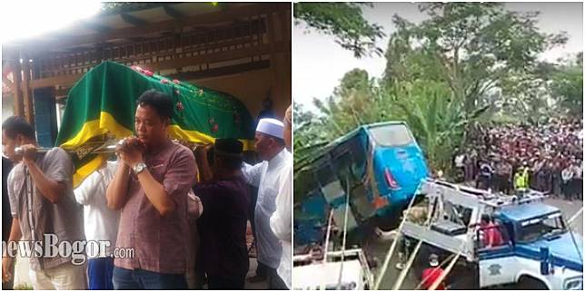 Cerita korban kecelakaan bus di Letter S di jalan alternatif Cikadang - Palabuanratu, Sukabumi, Jawa Barat, Sabtu (8/9/2018).