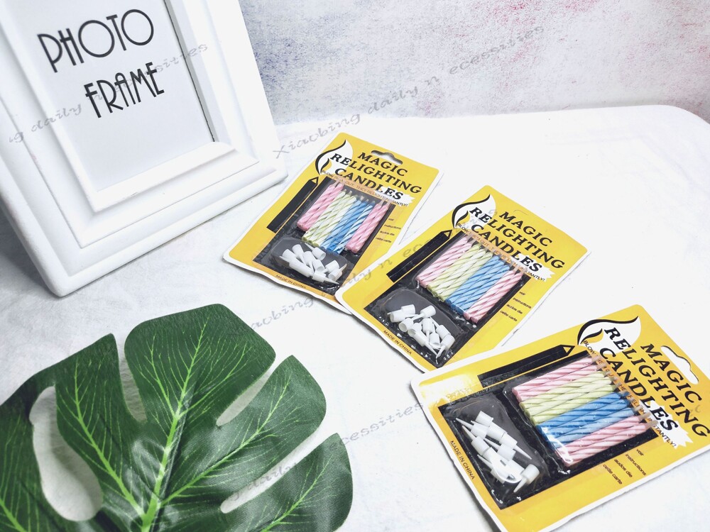 1組(10支) 吹不滅蠟燭 生日蠟燭 派對蠟燭 魔術蠟燭 吹不熄 整人玩具 魔術道具 神奇復燃蠟燭